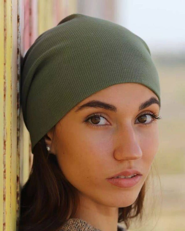 19768 IT NoNoNo beanie muts cotton ribbed green SM