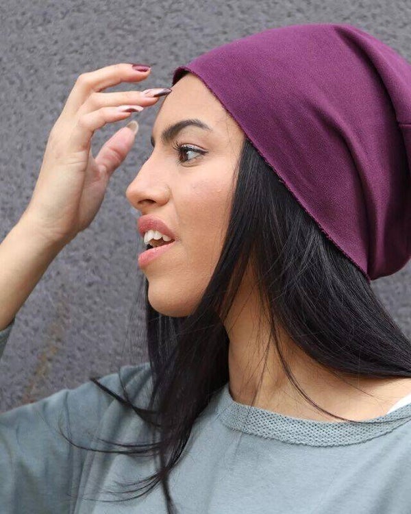 19820 IT NoNoNo slouch beanie muts destroyed Tyrian Classic purple SM