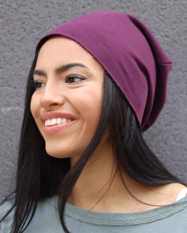 19821 IT NoNoNo slouch beanie muts destroyed Tyrian Classic purple LXL