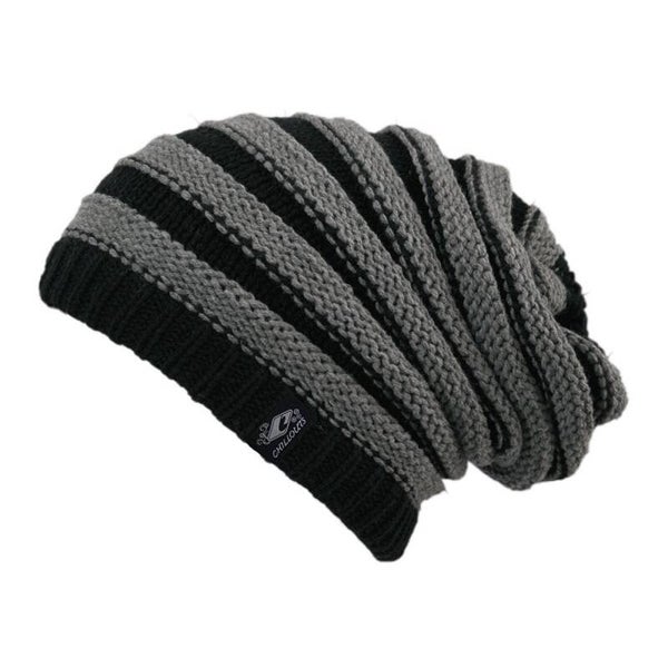 19838 CH Chillouts beanie muts Brian striped zwart grijs