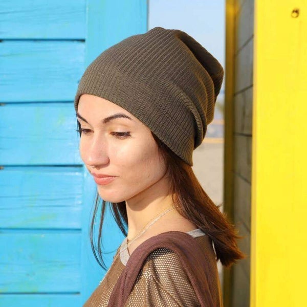 19840 IT NoNoNo beanie muts ribbed dark muddy SM