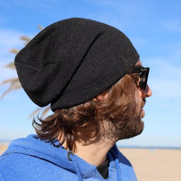 19854 IT NoNoNo beanie muts Classic wool LXL in klassiek donker grijs