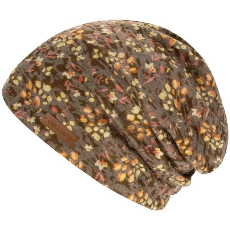 19896 CH Chillouts beanie muts Linz Flowers brown in one size