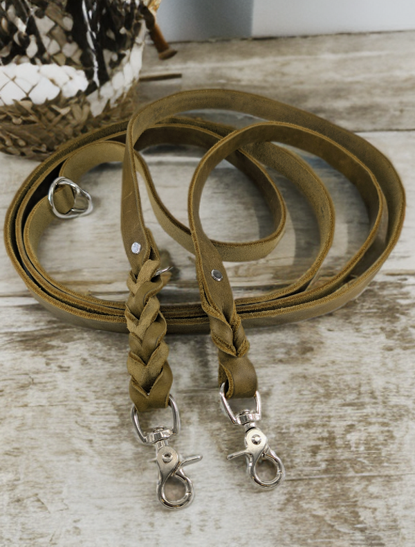 Leder-Umhängeleine, Hands free Hundeleine 20mm