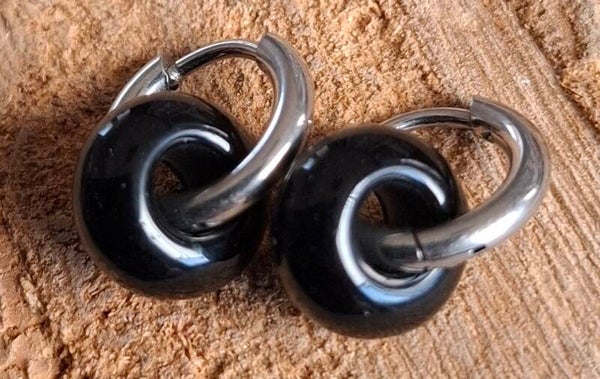 Obsidiaan oorringen
