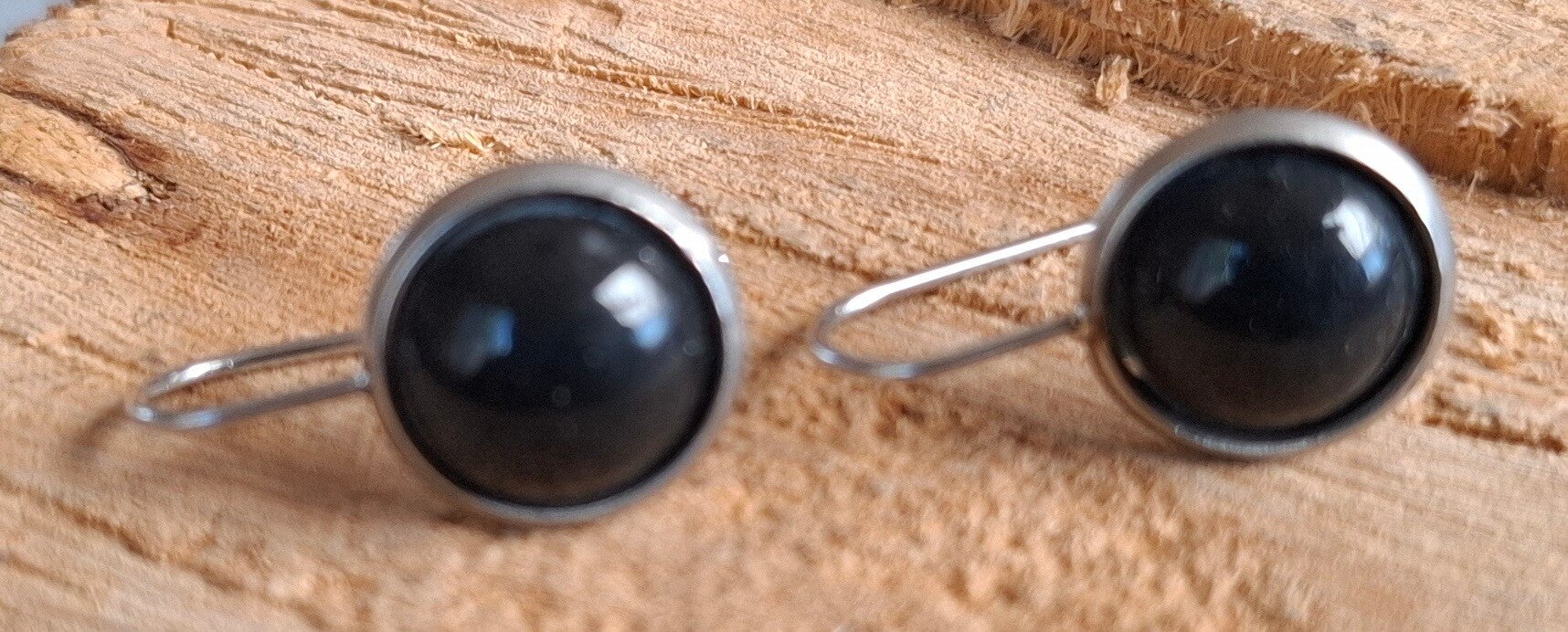 Obsidiaan oorbellen