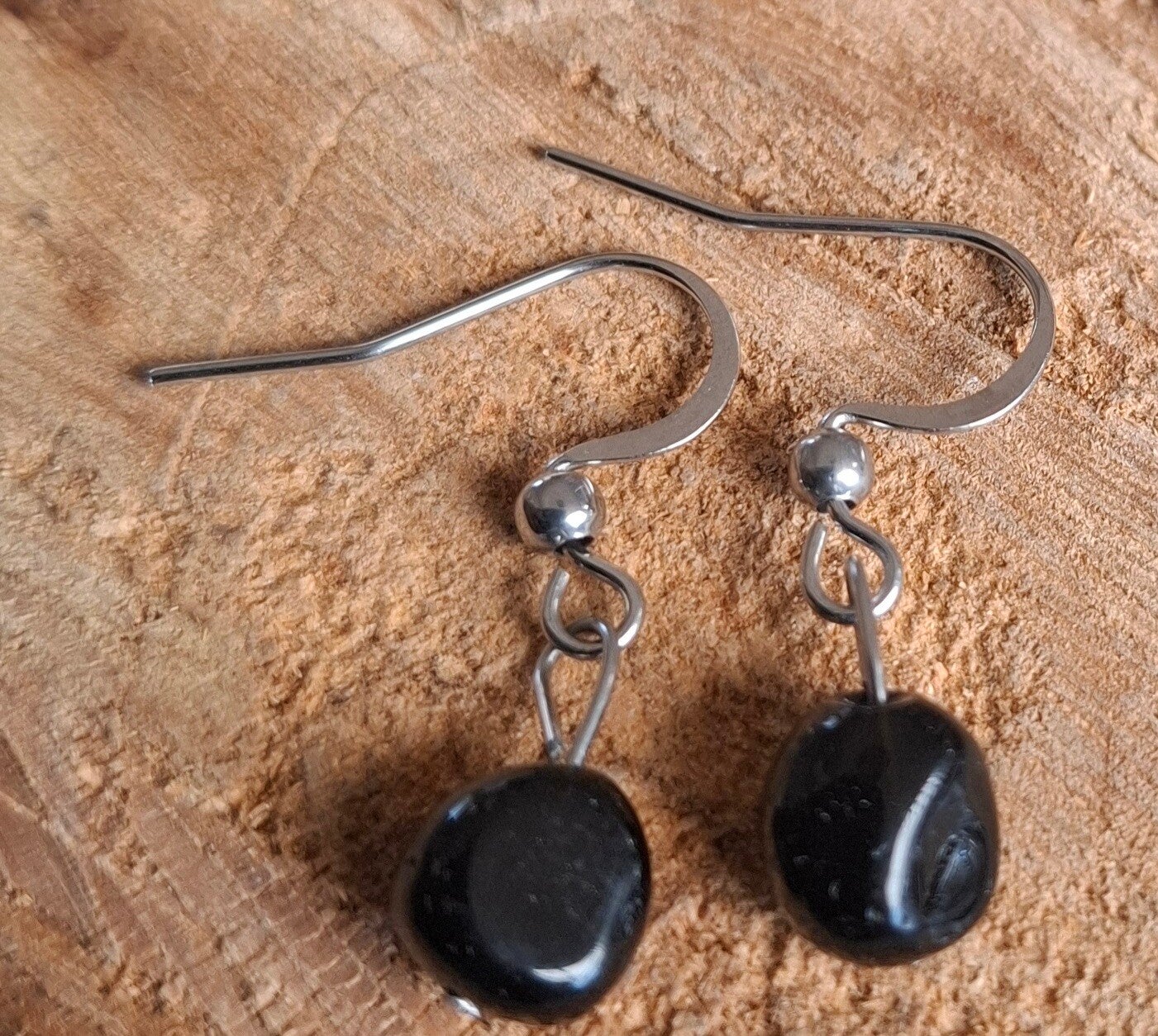 Obsidiaan oorbellen
