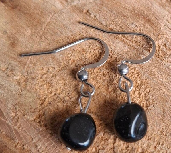 Obsidiaan oorbellen