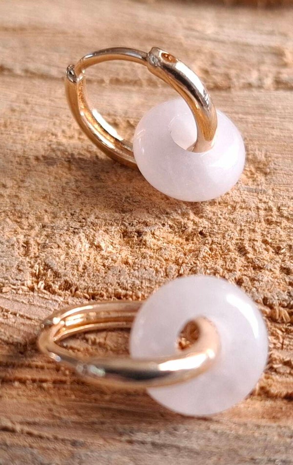 Rozenkwarts oorringen