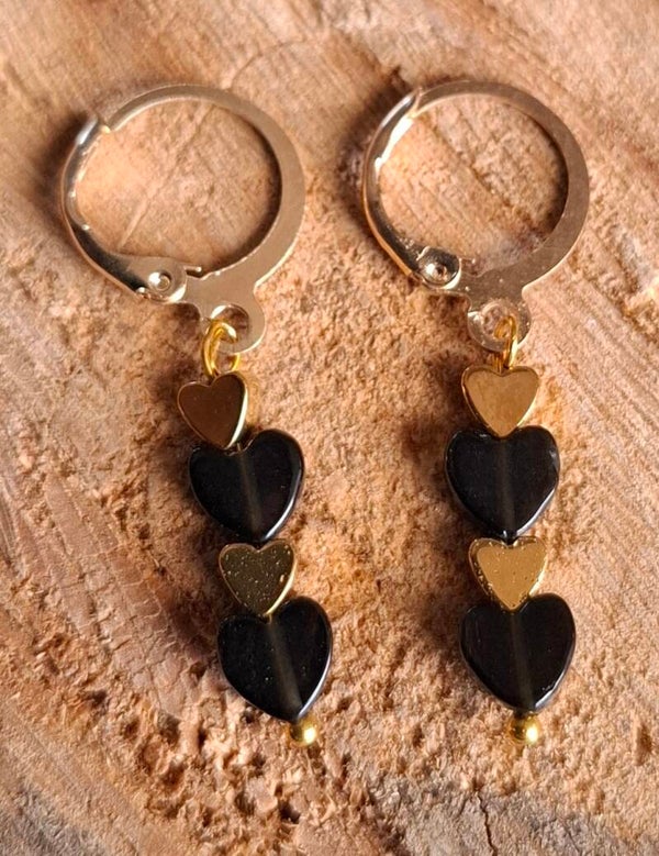 Obsidiaan oorbellen