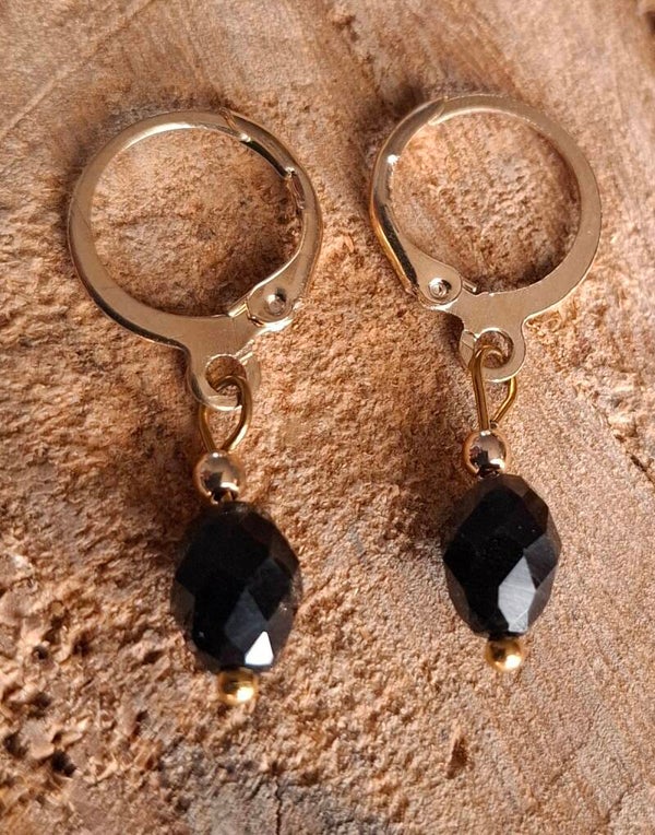 Obsidiaan oorbellen