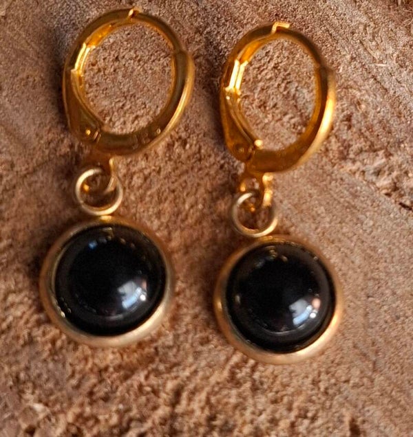 Obsidiaan oorbellen