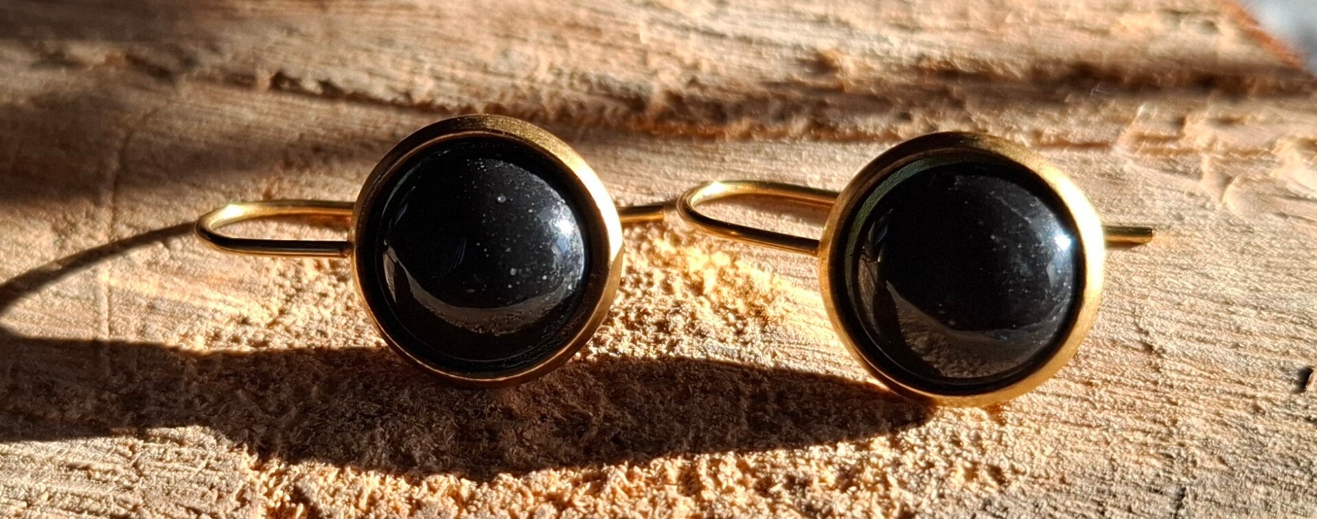 Obsidiaan oorbellen