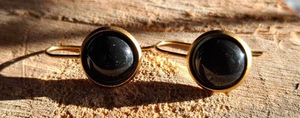 Obsidiaan oorbellen