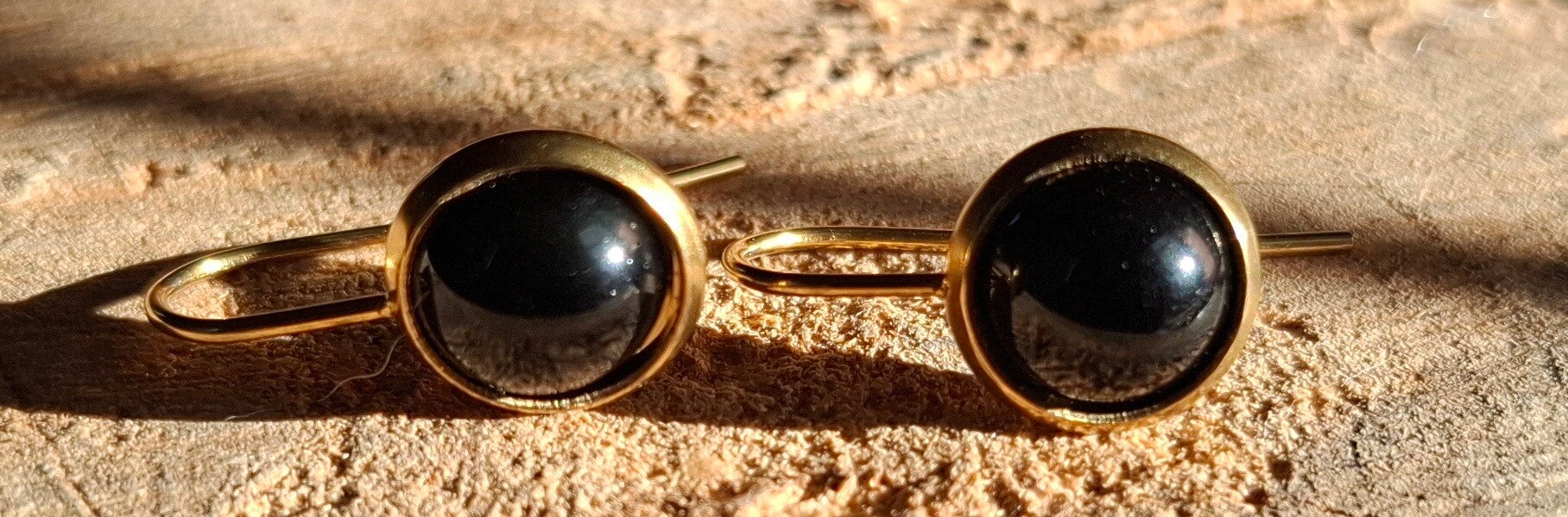Obsidiaan oorbellen