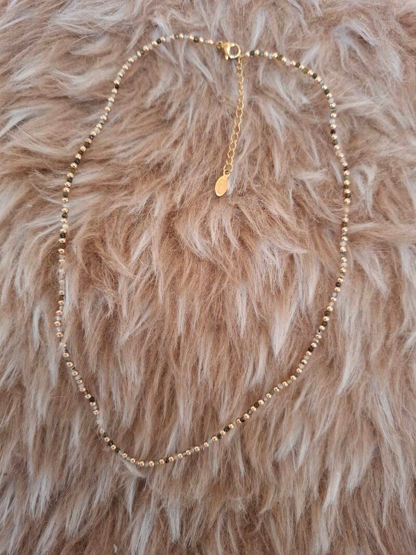 Prehniet goudkleurige ketting