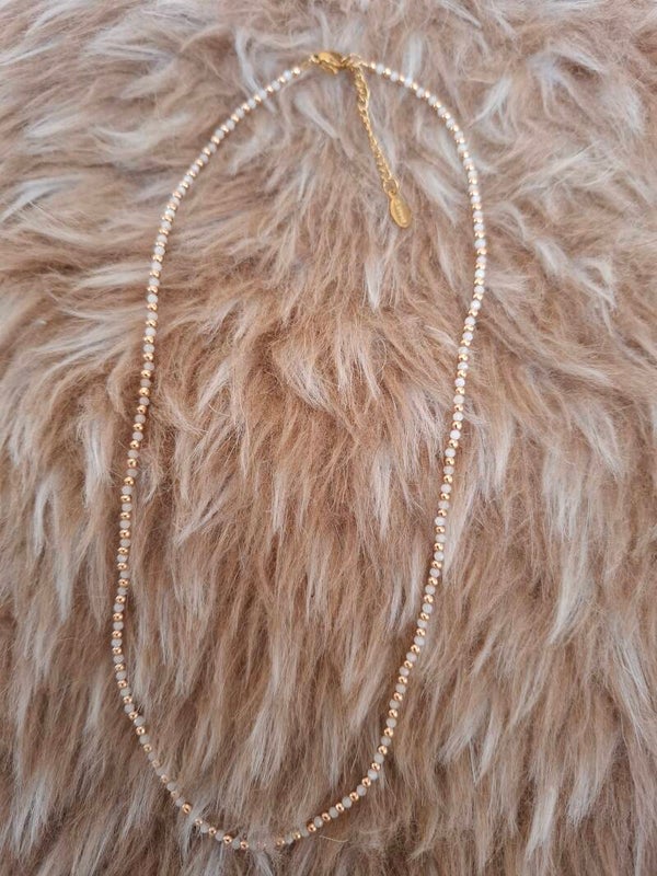 Bergkristal goudkleurige ketting