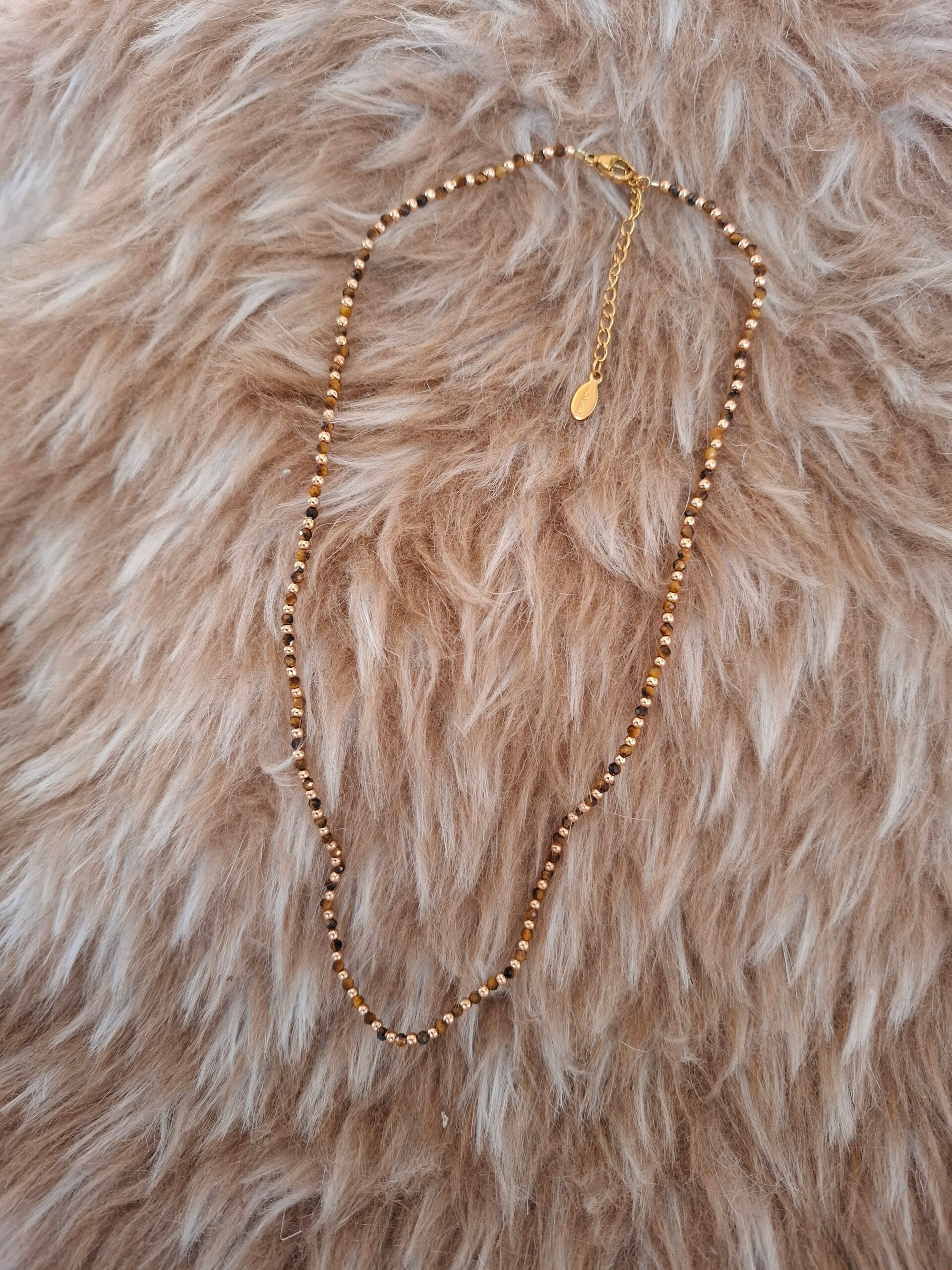 Tijgeroog goudkleurige ketting