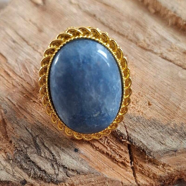 Blauwe aventurijn ring