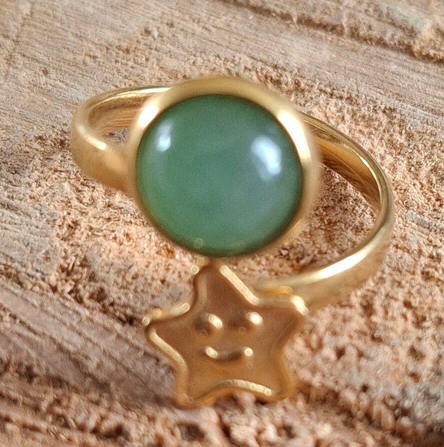 Aventurijn kids ring goud