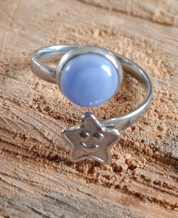 Purple agaat kids ring
