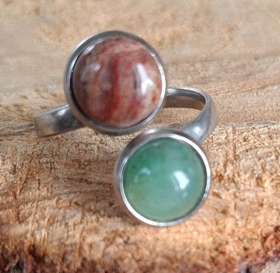 Dubbele cabochon ring