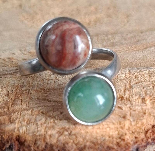 Dubbele cabochon ring