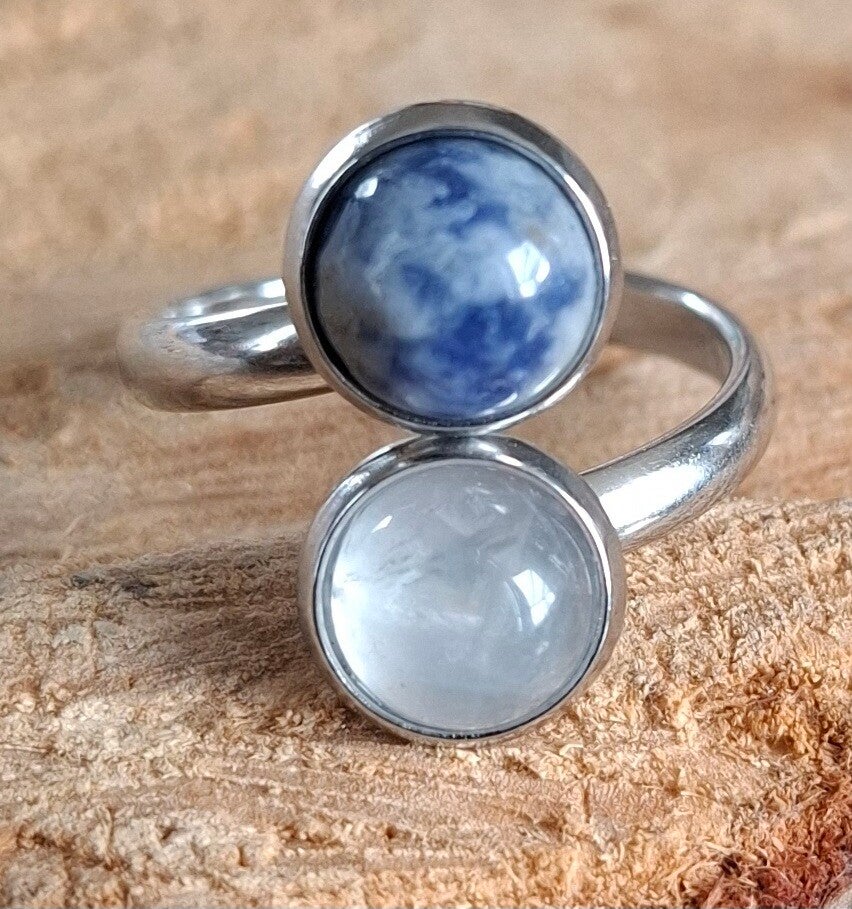 Dubbele cabochon ring