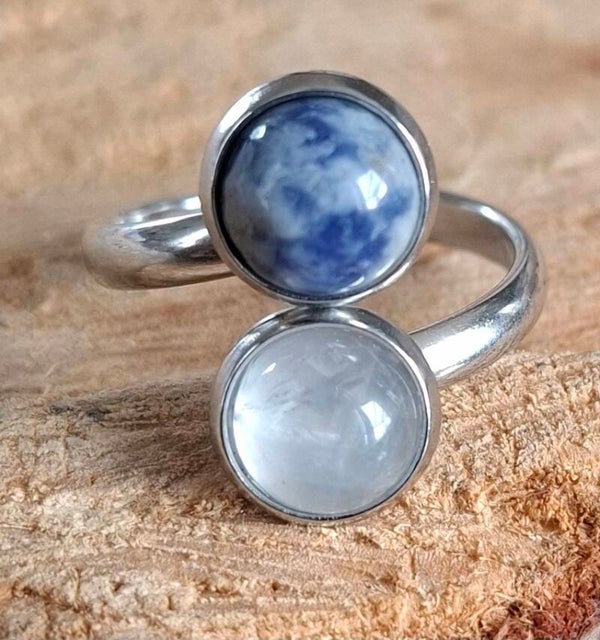 Dubbele cabochon ring