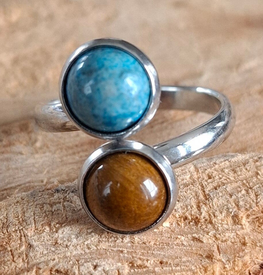 Dubbele cabochon ring