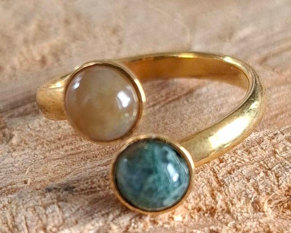 Dubbele cabochon ring