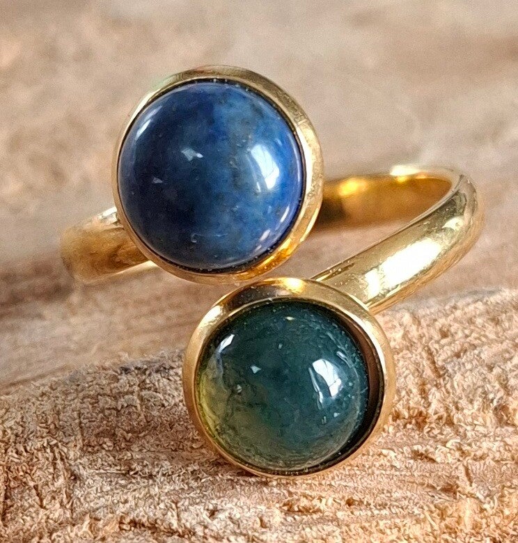 Dubbele cabochon ring