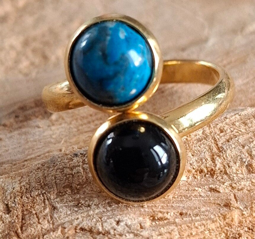 Dubbele cabochon ring