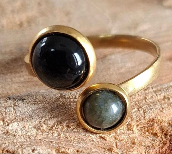 Dubbele cabochon ring