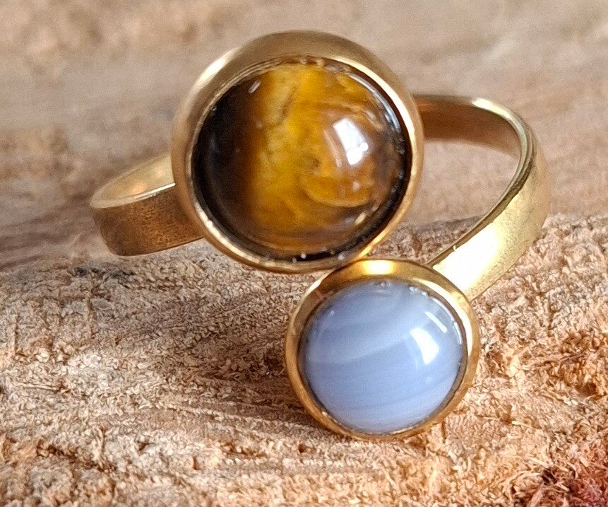 Dubbele cabochon ring