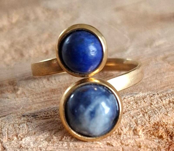 Dubbele cabochon ring