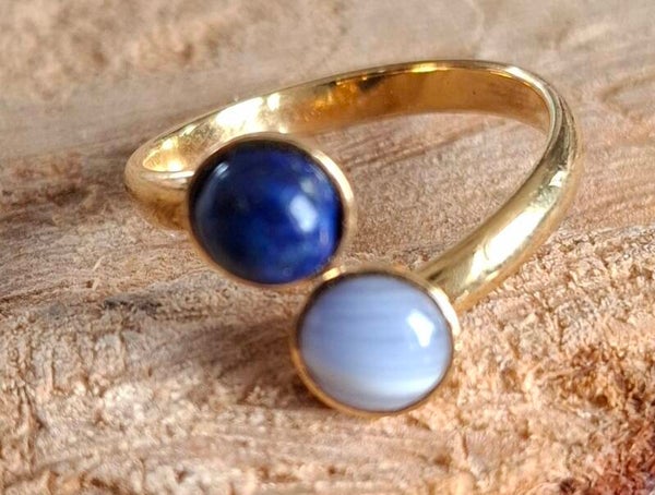 Dubbele cabochon ring