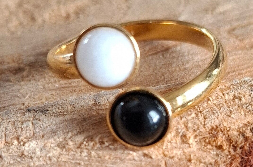Dubbele cabochon ring