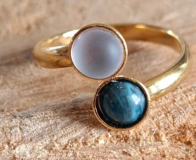 Dubbele cabochon ring