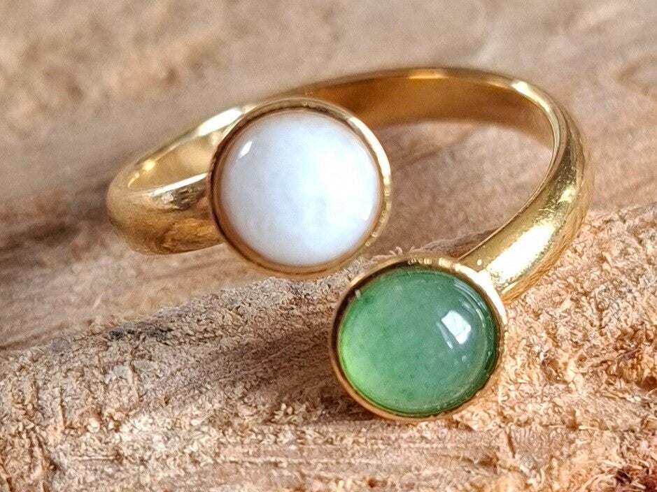 Dubbele cabochon ring
