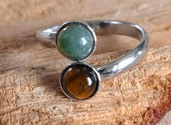 Dubbele cabochon ring