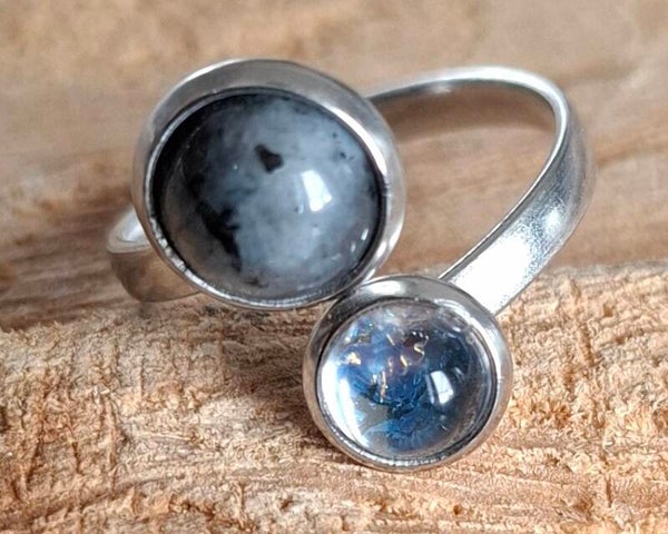 Dubbele cabochon ring