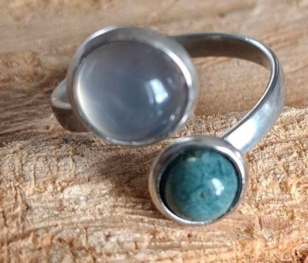 Dubbele cabochon ring