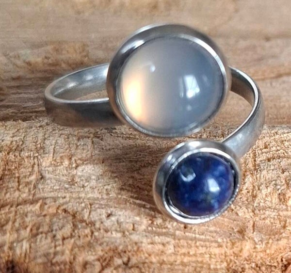Dubbele cabochon ring