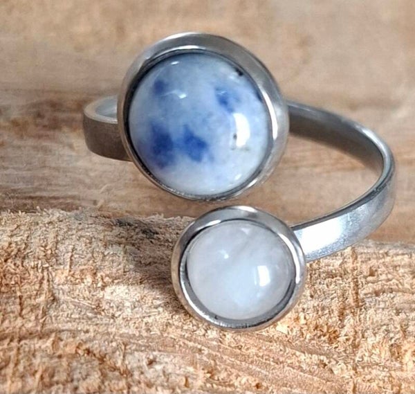Dubbele cabochon ring