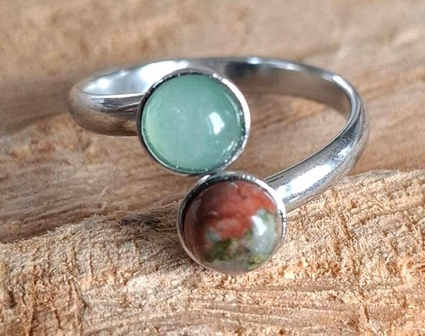 Dubbele cabochon ring