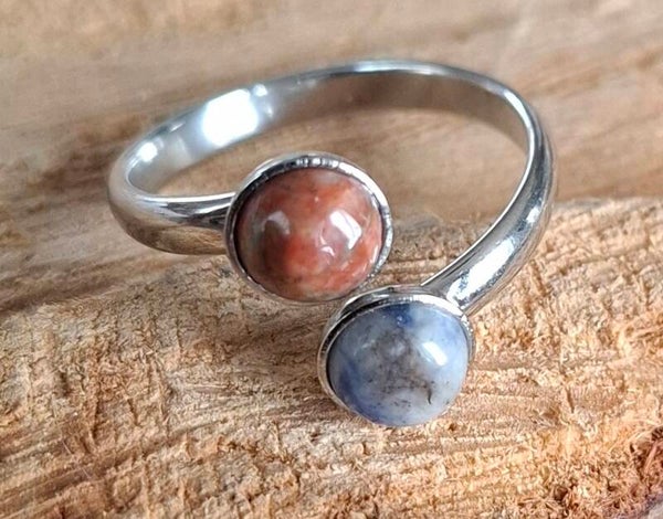 Dubbele cabochon ring