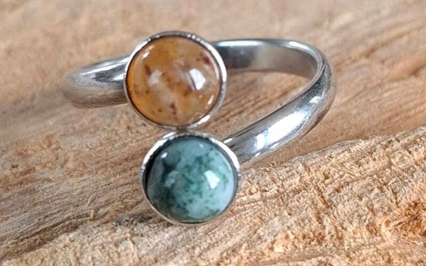 Dubbele cabochon ring