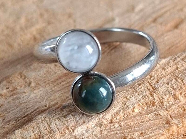 Dubbele cabochon ring