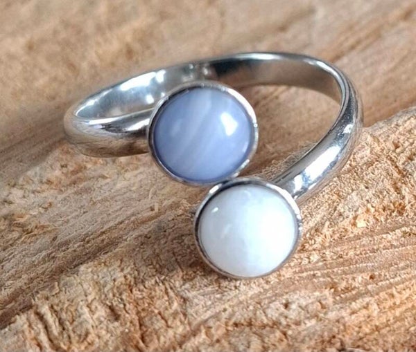 Dubbele cabochon ring